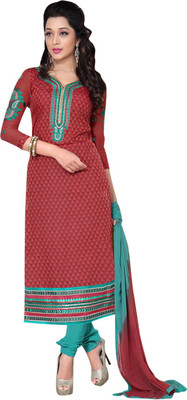 

Trendz Apparels Cotton Embroidered Dress/Top Material(Un-stitched), Blue