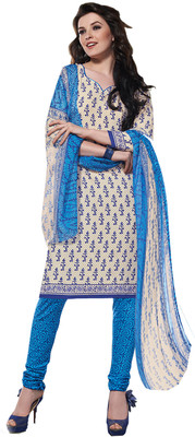 

Jiya Crepe Self Design, Printed Salwar Suit Dupatta Material(Un-stitched), Light blue;off-white