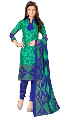 

Khushali Silk Self Design, Printed Salwar Suit Dupatta Material(Un-stitched), Blue;green