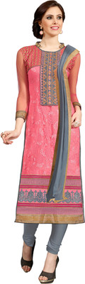 

Khushali Jacquard Self Design, Embroidered Salwar Suit Dupatta Material(Un-stitched), Light pink