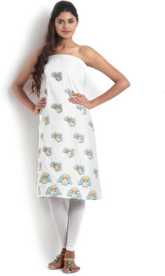 

Kasturi-B Swadeshi Karigari Cotton Embroidered Kurta Fabric(Un-stitched), White