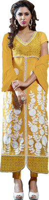 

Shoponbit Georgette Embroidered Semi-stitched Salwar Suit Dupatta Material, Yellow