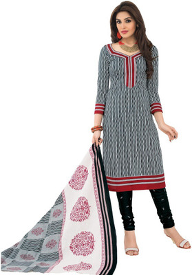 

Rajnandini Cotton Printed Dress/Top Material(Un-stitched), Black