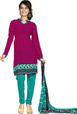 

Jiya Crepe Self Design, Printed Salwar Suit Dupatta Material(Un-stitched), Green;pink
