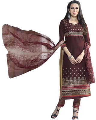 

Trendz Apparels Cotton Embroidered Salwar Suit Dupatta Material(Un-stitched), Brown