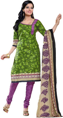

Party Wear Dresses Cotton Printed Semi-stitched Salwar Suit Dupatta Material, Multicolor