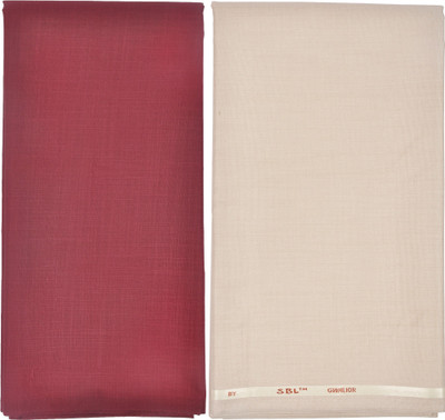 

Gwalior Suitings Cotton Polyester Blend Self Design Shirt & Trouser Fabric(Un-stitched), Red