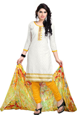 

Parishi Fashion Cotton Embroidered Salwar Suit Dupatta Material(Un-stitched), Yellow