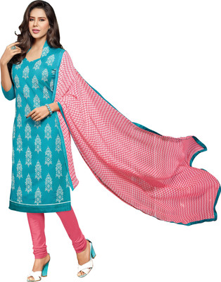 

Jiya Chanderi Self Design, Embroidered Salwar Suit Dupatta Material(Un-stitched), Light blue;pink