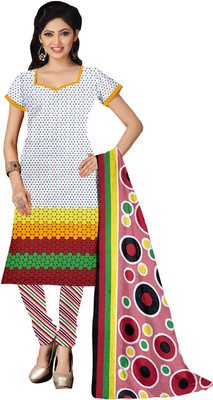 

Khushali Crepe Self Design Salwar Suit Dupatta Material(Un-stitched), Multicolor;white;yellow