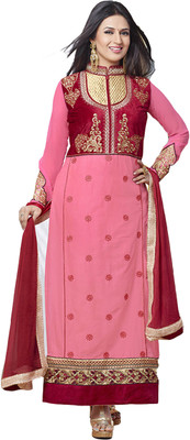 

Khushali Cotton Self Design, Embroidered Salwar Suit Dupatta Material(Un-stitched), Pink;red