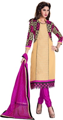 

Khushali Georgette Self Design, Embroidered Salwar Suit Dupatta Material(Un-stitched), Beige