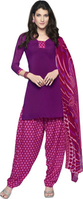 

Women Latest Fancy Designer Salwar Suit Crepe Solid Salwar Suit Dupatta Material(Un-stitched), Purple
