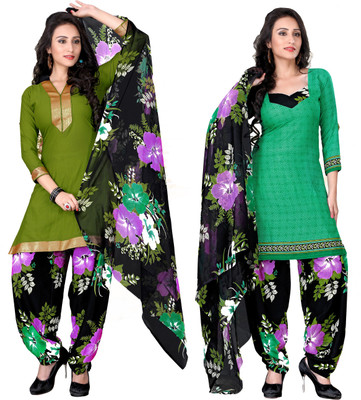 

Jiya Crepe Self Design, Printed Salwar Suit Dupatta Material(Un-stitched), Green;multicolor
