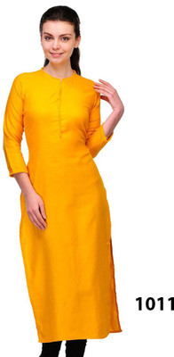 

V And V Shop Cotton Self Design Kurti Fabric(Un-stitched), Dark yellow
