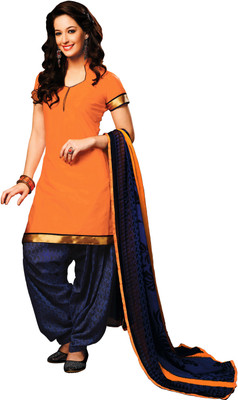 

Khushali Cotton Self Design Salwar Suit Dupatta Material(Un-stitched), Black;blue;orange