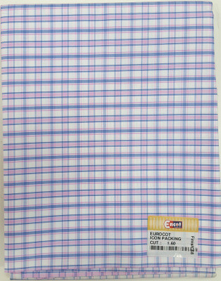 

Encot Cotton Checkered Shirt Fabric(Un-stitched), Purpal