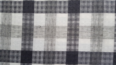 

Nirvan Fabrics Cotton Polyester Blend Checkered Shirt Fabric(Un-stitched), Grey