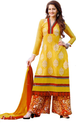 

Unique Creation Georgette Printed Semi-stitched Salwar Suit Dupatta Material, Multicolor