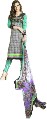 

Party Wear Dresses Cotton Printed Semi-stitched Salwar Suit Dupatta Material, Multicolor