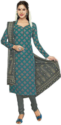 

Indian Wear Online Cotton Printed Semi-stitched Salwar Suit Dupatta Material, Multicolor