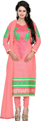 

Jiya Cotton Self Design, Embroidered Salwar Suit Dupatta Material(Un-stitched), Gajari