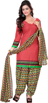 

Jiya Crepe Self Design, Printed Salwar Suit Dupatta Material(Un-stitched), Pink