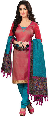 

Raagvi Silk Printed Salwar Suit Dupatta Material(Un-stitched), Red