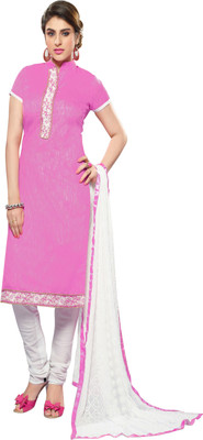 

Jiya Silk Self Design, Embroidered Salwar Suit Dupatta Material(Un-stitched), Pink;white
