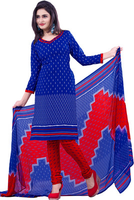 

Jiya Crepe Self Design, Printed Salwar Suit Dupatta Material(Un-stitched), Dark blue;red