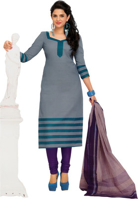 

Divi Cotton Printed Salwar Suit Dupatta Material(Un-stitched), Grey