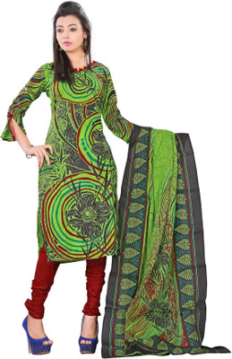 

Parishi Fashion Cotton Printed Salwar Suit Dupatta Material(Un-stitched), Multi color