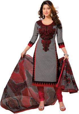 

Giftsnfriends Cotton Printed Salwar Suit Dupatta Material(Un-stitched), Red