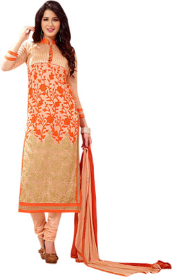 

Trendz Apparels Georgette Embroidered Salwar Suit Dupatta Material(Un-stitched), Beige