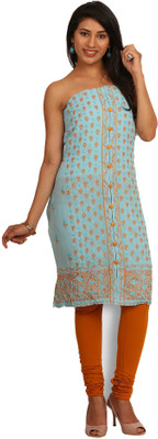

Kasturi-B Swadeshi Karigari Georgette Embroidered Salwar Suit Material(Un-stitched), Light blue