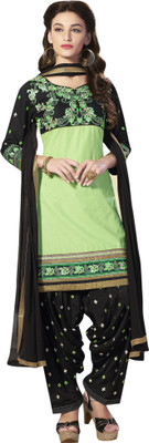 

BanoRani Cotton Embroidered Salwar Suit Dupatta Material(Un-stitched), Green