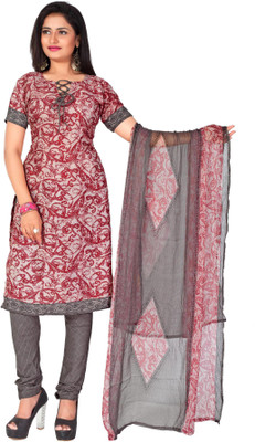 

Jiya Crepe Self Design, Printed Dress/Top Material(Un-stitched), Grey;maroon