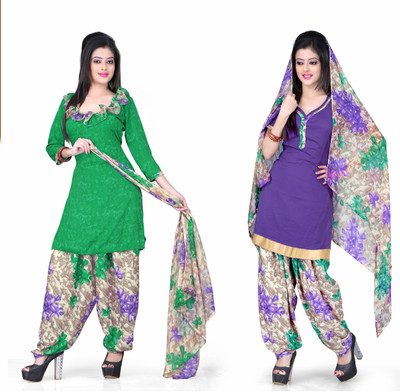 

Khushali Crepe Self Design, Printed Salwar Suit Dupatta Material(Un-stitched), Green;multicolor;purple