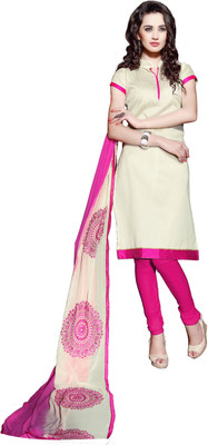

Jiya Silk Self Design Salwar Suit Dupatta Material(Un-stitched), Beige;pink