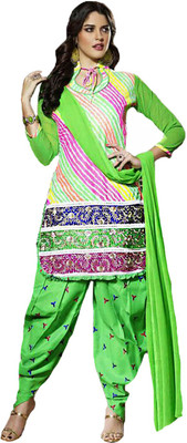 

Party Wear Dresses Cotton Embroidered Semi-stitched Salwar Suit Dupatta Material, Multicolor