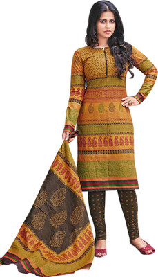 

Indian Wear Online Cotton Printed Salwar Suit Dupatta Material(Un-stitched), Multicolor