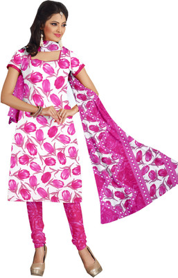 

Khushali Crepe Self Design, Printed Salwar Suit Dupatta Material(Un-stitched), Pink;white