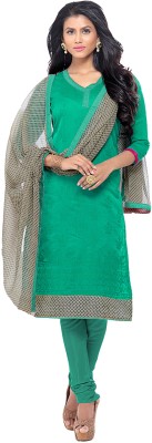 

Khushali Chanderi Self Design, Embroidered Salwar Suit Dupatta Material(Un-stitched), Beige;black;green