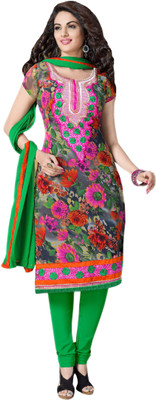 

Jiya Georgette Self Design Salwar Suit Dupatta Material(Un-stitched), Green;multicolor