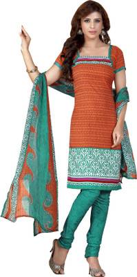 

Khushali Crepe Self Design, Printed Salwar Suit Dupatta Material(Un-stitched), Multicolor;orange