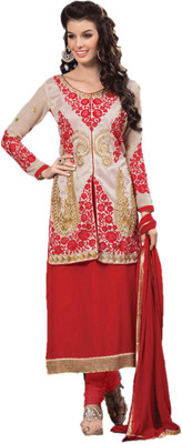 

Indian Wear Online Georgette Embroidered Semi-stitched Salwar Suit Dupatta Material, Multicolor