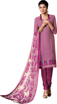 

Khushali Crepe Self Design, Printed Salwar Suit Dupatta Material(Un-stitched), Pink;white