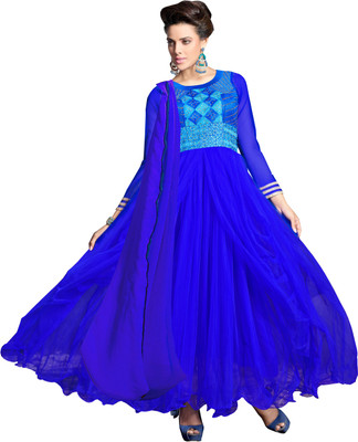 

Khushali Net Self Design, Embellished, Embroidered Salwar Suit Dupatta Material(Un-stitched), Dark blue