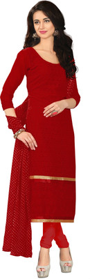 

Khushali Georgette Self Design, Embroidered Salwar Suit Dupatta Material(Un-stitched), Red