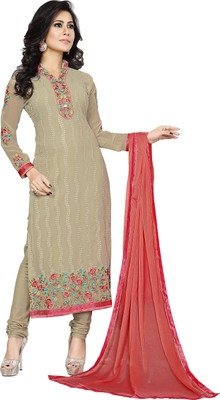 

Jiya Georgette Self Design, Embroidered Salwar Suit Dupatta Material(Un-stitched), Beige